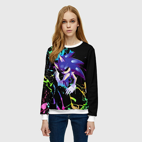 Женский свитшот Sonic Exe - Hedgehog - video game / 3D-Белый – фото 3