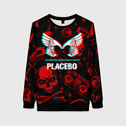 Свитшот женский Placebo rock glitch, цвет: 3D-черный