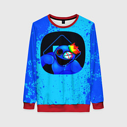 Свитшот женский Радужные друзья: Синий глитч, цвет: 3D-красный