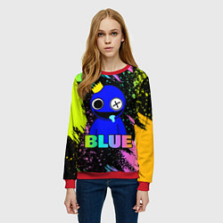 Свитшот женский Rainbow Friends - Blue, цвет: 3D-красный — фото 2