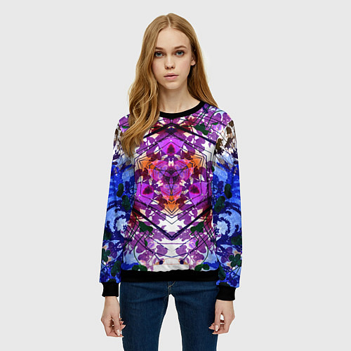 Женский свитшот Ледяной треугольник / 3D-Черный – фото 3