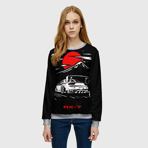 Женский свитшот Мазда RX - 7 JDM Style / 3D-Меланж – фото 3