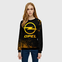 Свитшот женский Opel - gold gradient, цвет: 3D-черный — фото 2