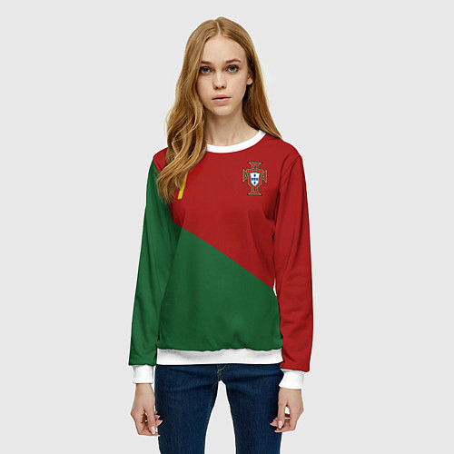 Женский свитшот Роналду сборная Португалии / 3D-Белый – фото 3