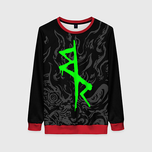 Женский свитшот Логотип Cyberpunk: Edgerunners - Дэвид / 3D-Красный – фото 1