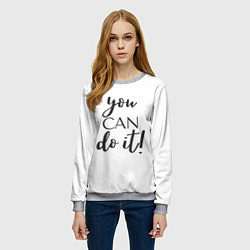Свитшот женский You can do it, цвет: 3D-меланж — фото 2