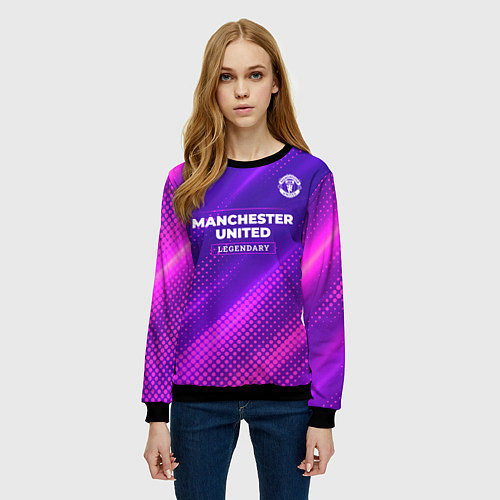 Женский свитшот Manchester United legendary sport grunge / 3D-Черный – фото 3