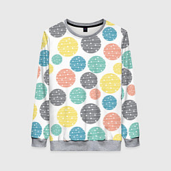 Женский свитшот Круги с полосками в точку