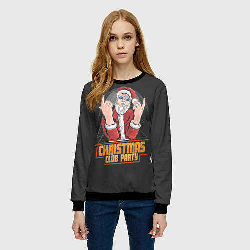 Женский свитшот Рождественская вечеринка / 3D-Черный – фото 3