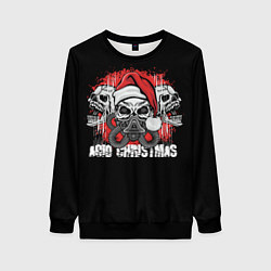 Свитшот женский Кислотное Рождество, цвет: 3D-черный