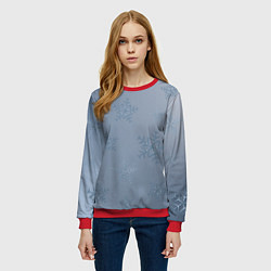 Свитшот женский Серый снег, цвет: 3D-красный — фото 2