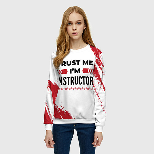 Женский свитшот Trust me Im instructor white / 3D-Белый – фото 3