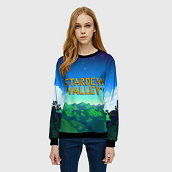 Свитшот женский Горы Stardew Valley, цвет: 3D-черный — фото 2