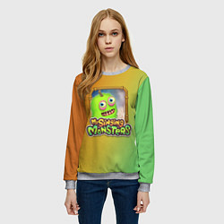 Свитшот женский My Singing Monsters - Зерномех, цвет: 3D-меланж — фото 2