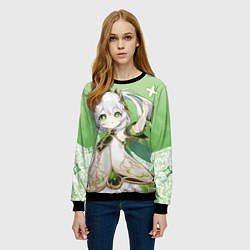 Свитшот женский Nahida Genshin Impact, цвет: 3D-черный — фото 2