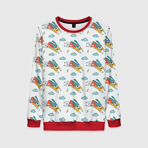 Женский свитшот Супер-заяц / 3D-Красный – фото 1