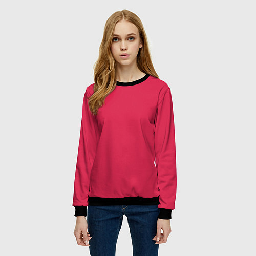 Женский свитшот Viva magenta pantone textile cotton / 3D-Черный – фото 3