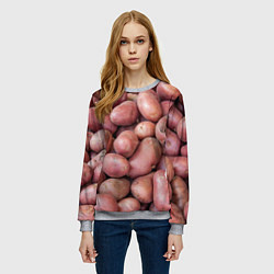 Свитшот женский Картофельные клубни, цвет: 3D-меланж — фото 2
