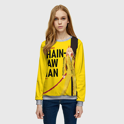 Женский свитшот Пауэр пародия на Убить Билла / 3D-Меланж – фото 3