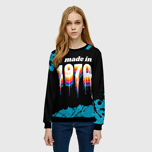 Женский свитшот Made in 1970: liquid art / 3D-Черный – фото 3