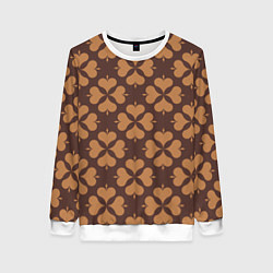 Женский свитшот Четырехлистный клевер коричневый