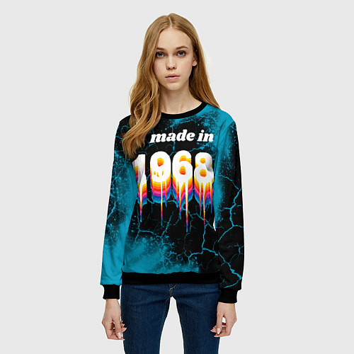 Женский свитшот Made in 1968: liquid art / 3D-Черный – фото 3