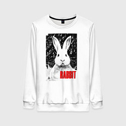Свитшот женский Строгий кролик, цвет: 3D-белый