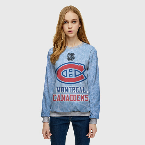 Женский свитшот Montreal Canadiens - NHL / 3D-Меланж – фото 3