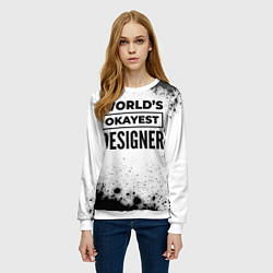 Свитшот женский Worlds okayest designer - white, цвет: 3D-белый — фото 2