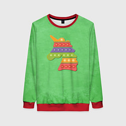 Свитшот женский Поп ит единорог на траве, цвет: 3D-красный