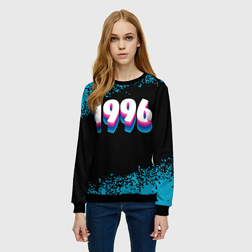 Женский свитшот Made in 1996: vintage art / 3D-Черный – фото 3