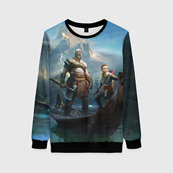 Свитшот женский Кратос c Атреем, цвет: 3D-черный