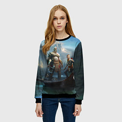 Свитшот женский Кратос c Атреем, цвет: 3D-черный — фото 2