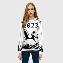 Свитшот женский НГ Кролик ободок на светлом, цвет: 3D-белый — фото 2
