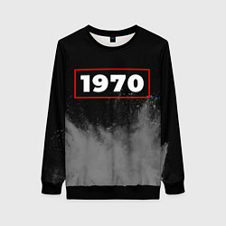 Свитшот женский 1970 - в красной рамке на темном, цвет: 3D-черный