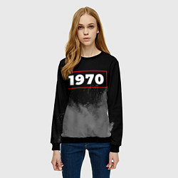 Свитшот женский 1970 - в красной рамке на темном, цвет: 3D-черный — фото 2