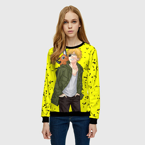 Женский свитшот Дэнджи и Почита / 3D-Черный – фото 3