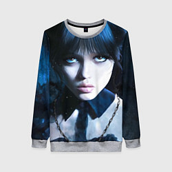 Свитшот женский Уэнсдэй: дочь Аддамсов, цвет: 3D-меланж