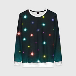 Свитшот женский Звездное небо, цвет: 3D-белый