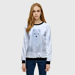 Свитшот женский Белоснежный Песец, цвет: 3D-черный — фото 2