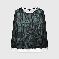 Свитшот женский Кожа крокодила - fashion, цвет: 3D-белый