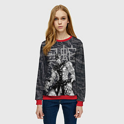 Свитшот женский Whitesnake - stand of Enrico Pucci - Jojo, цвет: 3D-красный — фото 2