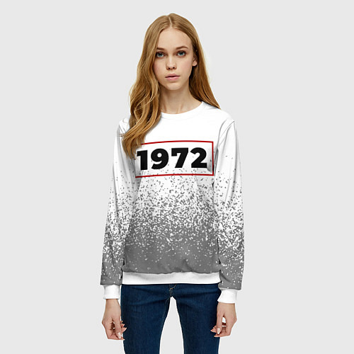 Женский свитшот 1972 - в красной рамке на светлом / 3D-Белый – фото 3