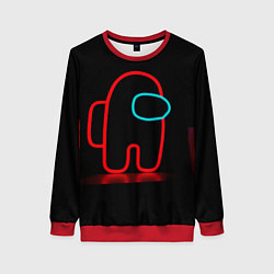 Свитшот женский Неоновый красный член экипажа, цвет: 3D-красный