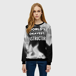 Свитшот женский Worlds okayest instructor - dark, цвет: 3D-черный — фото 2