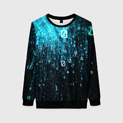 Свитшот женский Двоичный код, цвет: 3D-черный