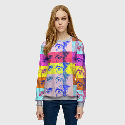 Женский свитшот Глаза Джексона / 3D-Меланж – фото 3