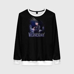 Свитшот женский Wednesday с зонтом, цвет: 3D-белый