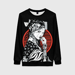 Свитшот женский Женщина из Японии, цвет: 3D-черный