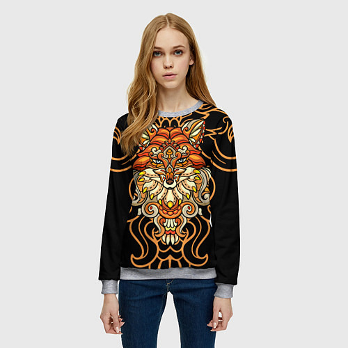 Женский свитшот Золотая лиса / 3D-Меланж – фото 3